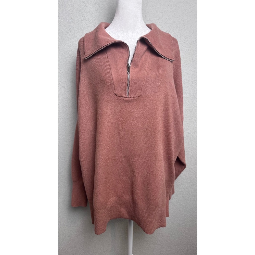 Abercrombie & Fitch Soft AF Collection Quarter Zip Sweater Rose Pink Large